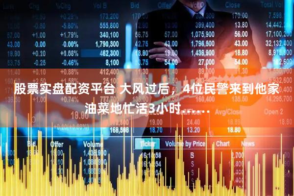 股票实盘配资平台 大风过后，4位民警来到他家油菜地忙活3小时……