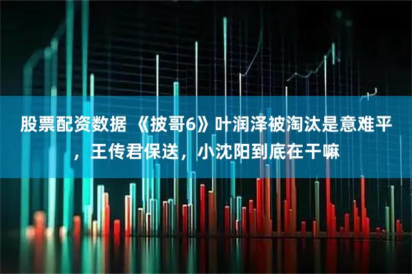 股票配资数据 《披哥6》叶润泽被淘汰是意难平，王传君保送，小沈阳到底在干嘛